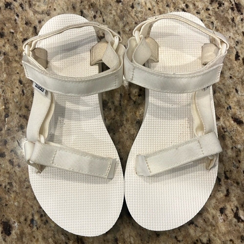 Teva Original Universal Bright White Platform Sandals Womens Size